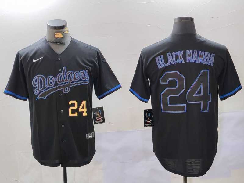 Men%27s Los Angeles Dodgers #24 Kobe Bryant Black Mamba Lights Out Black Fashion Stitched Cool Base Jersey->los angeles dodgers->MLB Jersey